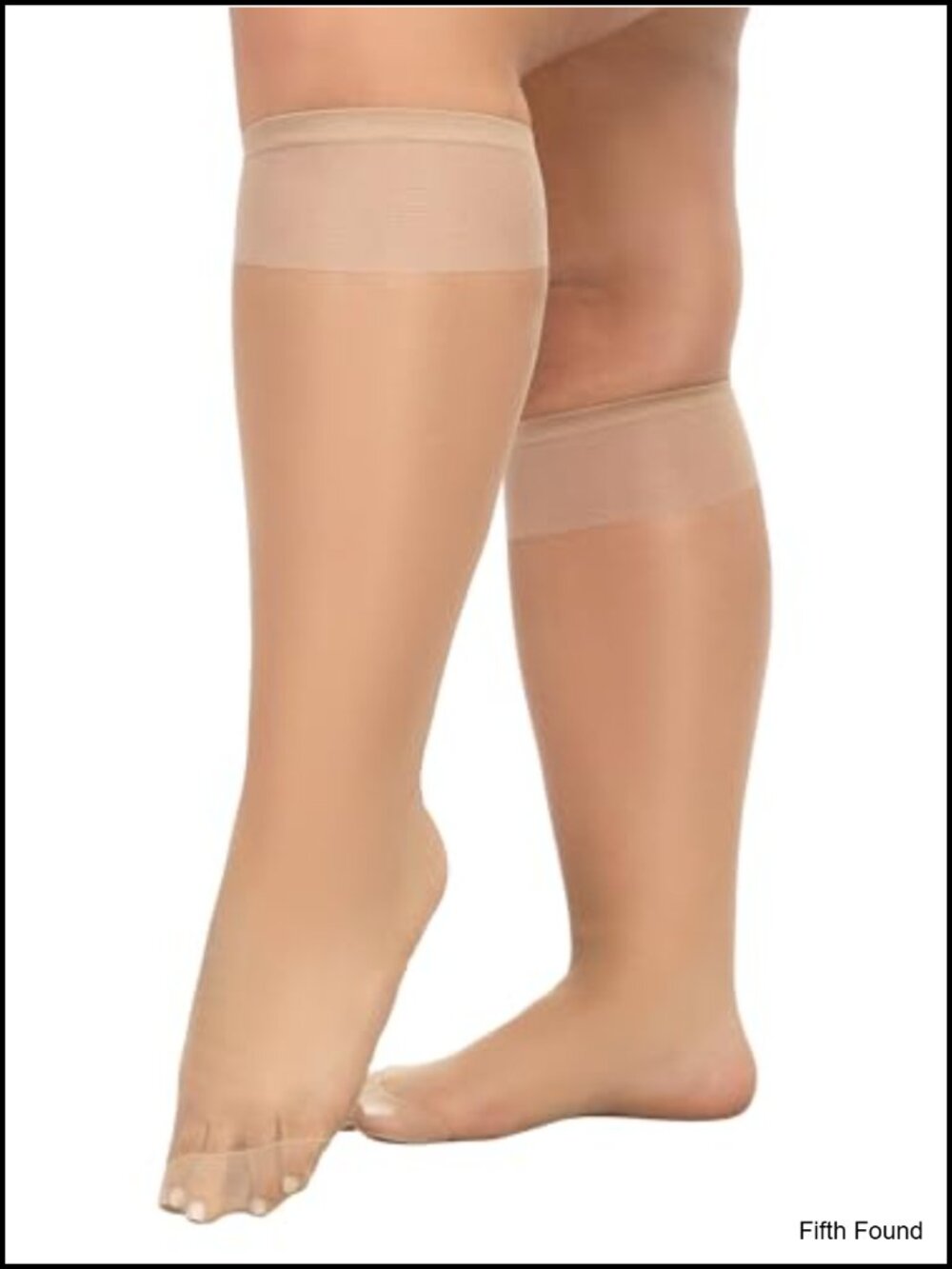 Plus Size Sheer Knee High Stockings 15D Nylons Wide Calf Trouser Socks